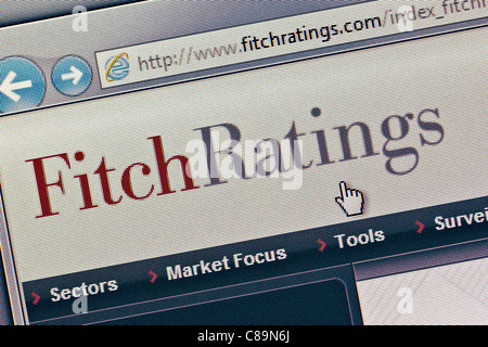 Fitch Ratings logo et un nouveau site web close up Banque D'Images