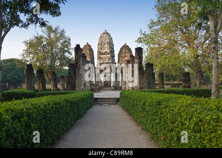 La Thaïlande, Sukothai, vue de l'ancien temple Banque D'Images