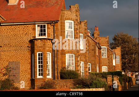 Maisons carstone, Hunstanton, Norfolk, Angleterre Banque D'Images