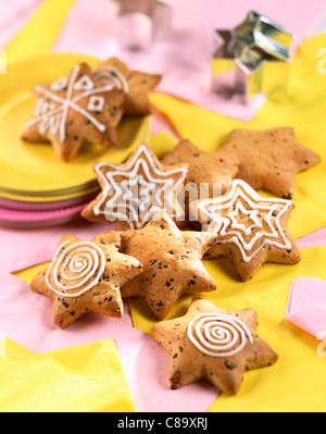 Les cookies en forme d'étoile Banque D'Images