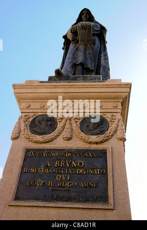 Staue de Giordano Bruno au Campo de Fiori, Rome Banque D'Images