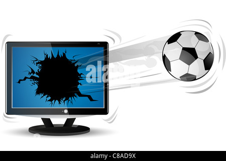 Illustration de football avec plat sur fond blanc Banque D'Images