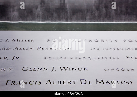 Les noms de tous ceux qui sont morts dans les attaques terroristes du 26 février 1993 et le 11 septembre 2001 Banque D'Images