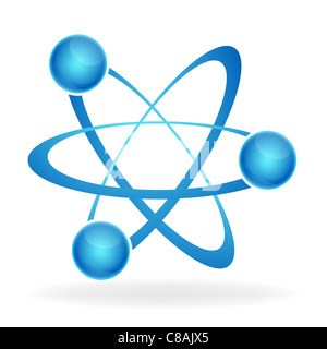 Illustration d'atom icône sur fond isolé Banque D'Images