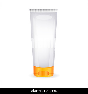 Illustration du tube de crème sur fond blanc Banque D'Images
