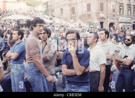 Pier Paolo Pasolini, Trinità dei Monti,roma,démonstration,'70 Banque D'Images