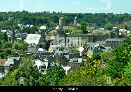 Château de Fougères, 12e siècle, de l'Ille et Vilaine, Bretagne, France. Banque D'Images