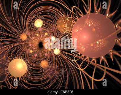 Un Vortex spatial et des planètes ont inspiré Fractal créé à l'aide D'UNE itération Julien Banque D'Images