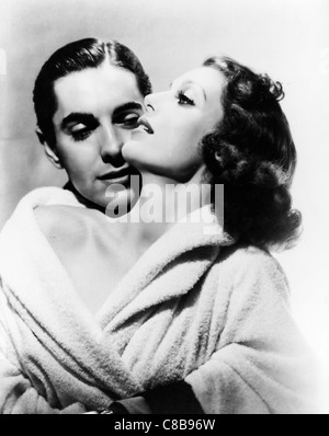 Tyrone Power et Loretta Young,l'amour est news 1937 Banque D'Images