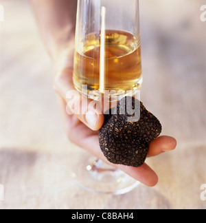 Truffe et vin de liqueur Banque D'Images