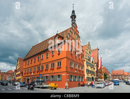 Les échevins's Inn (Gustav-Adolf House), le marché du vin (Weinmarkt), Dinkelsbühl (Dinkelsbuehl), Route Romantique, Bavière, Allemagne Banque D'Images