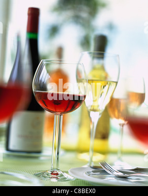 Vin rouge et blanc Banque D'Images