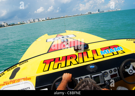 Thriller en bateau de vitesse (2011), South Beach, Miami Banque D'Images
