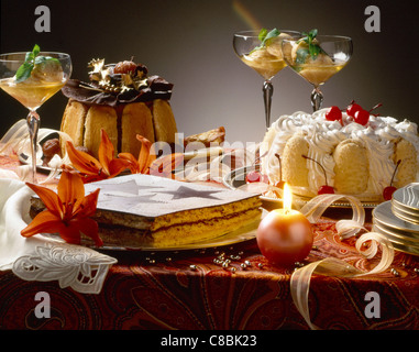 Sélection de desserts Banque D'Images