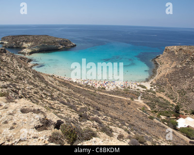 L'île de Lampedusa,Italie,mer Méditerranée.Isola dei Conigli park. Banque D'Images