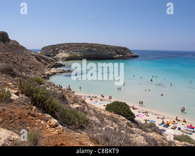 L'île de Lampedusa,Italie,mer Méditerranée.Isola dei Conigli. Banque D'Images