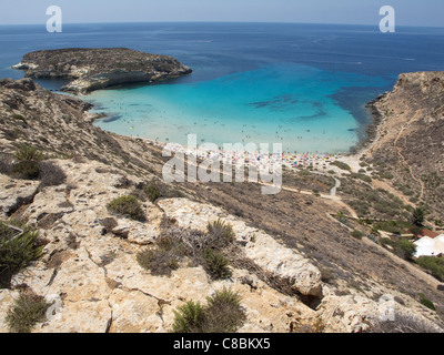 L'île de Lampedusa,Italie,mer Méditerranée.isola dei Conigli. Banque D'Images