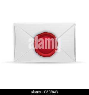Illustration de la lettre avec sceau sur fond blanc Banque D'Images