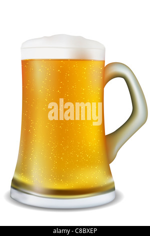 Illustration de beer mug sur fond blanc Banque D'Images