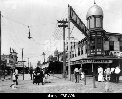 Seaside Avenue, Rockaway, Long Island, New York, vers 1903 Banque D'Images