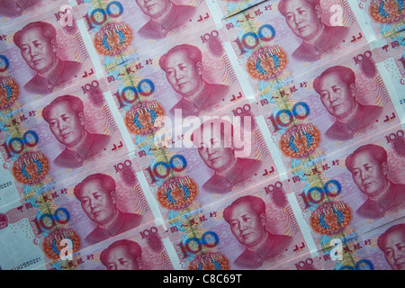 La Chine, Cent yuans Notes Banque D'Images