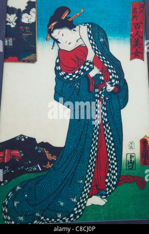 Japon, Tokyo, l'Ukiyo-e Imprimer représentant femme japonaise Banque D'Images