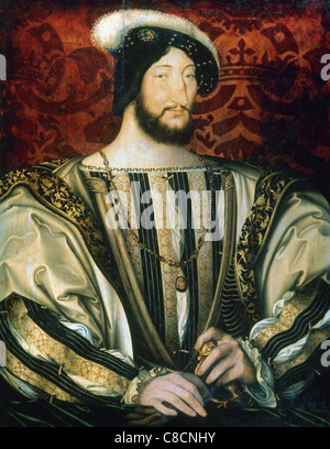 François I (1494-1547). Roi de France. Portrait par Jean Clouet. Musée du Louvre. Paris. La France. Banque D'Images