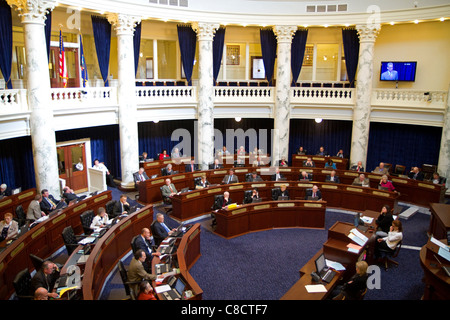 Chambre des représentants de l'Idaho en session à l'Idaho State Capitol building situé à Boise, Idaho, USA. Banque D'Images