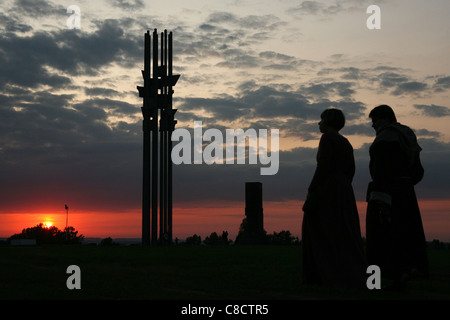 Monument situé sur le champ de bataille de la bataille de Grunwald (1410) dans le Nord de la Pologne. Banque D'Images