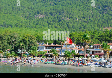 AKYAKA, Turquie. Une vue de la plage à Akyaka. 2011. Banque D'Images