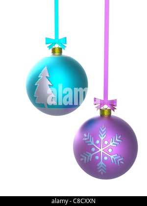 Bal de Noël colorées isolé sur fond blanc Banque D'Images