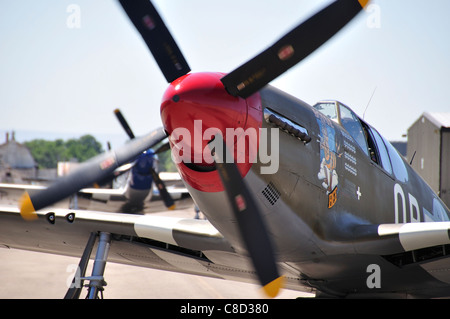 Boise 'Bee', P-51C WW2 fighter à ses débuts à l'aéroport de Nampa Banque D'Images