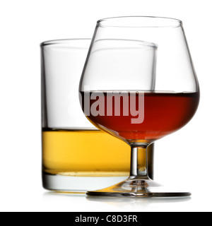 Les boissons alcoolisées isolated over white background Banque D'Images
