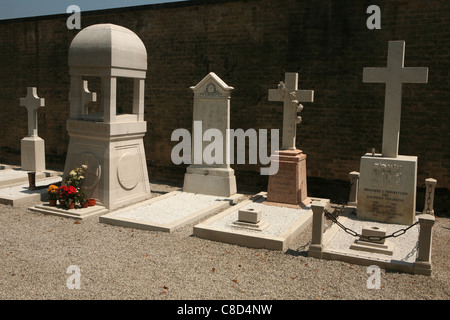 Tombe du ballet russe impresario Serge Diaghilev dans le cimetière de San Michele à Venise, Italie. Banque D'Images