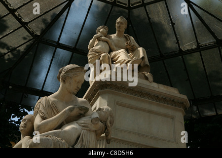 Monument à compter Russe Nicolas Demidoff par Lorenzo Bartolini à Piazza Demidoff à Florence, Italie. Banque D'Images