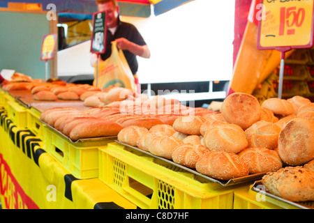 Une boulangerie décroche à un marché en Sliedrecht, Pays-Bas, 2011 Banque D'Images