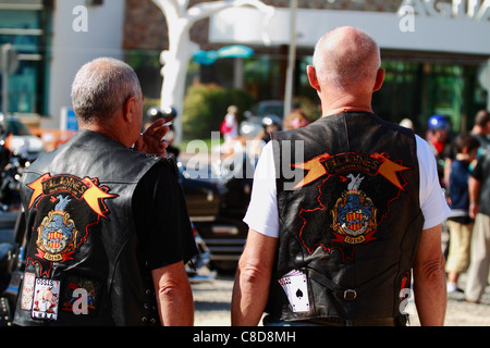 Lors d'une réunion de motards motards, Ibiza, Espagne Banque D'Images