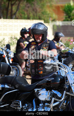 Lors d'une réunion de motards motards, Ibiza, Espagne Banque D'Images