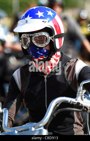 Lors d'une réunion de motards motards, Ibiza, Espagne Banque D'Images