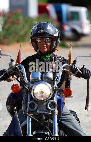 Lors d'une réunion de motards motards, Ibiza, Espagne Banque D'Images