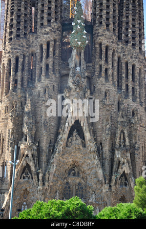 Façade de la nativité, la basilique Sagrada Família, Barcelone, Province de Barcelone, Catalogne, Espagne Banque D'Images