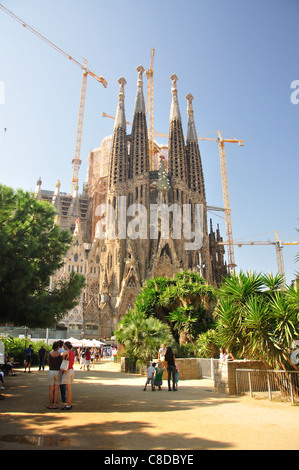 Façade de la nativité, la basilique Sagrada Família, Barcelone, Province de Barcelone, Catalogne, Espagne Banque D'Images