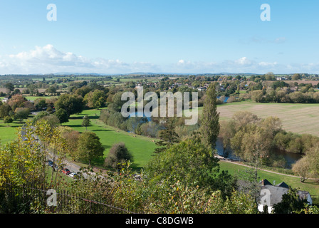 La rivière Wye vu de Ross-on-Wye dans le Herefordshire Banque D'Images