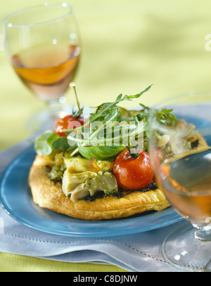 Pâte feuilletée Tarte aux légumes Banque D'Images