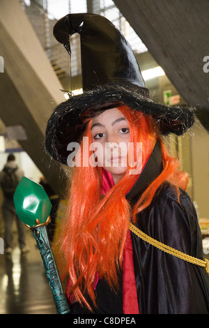 Jeune femme habillé en cosplay caractère à Romics trade show à Rome 2011 Banque D'Images