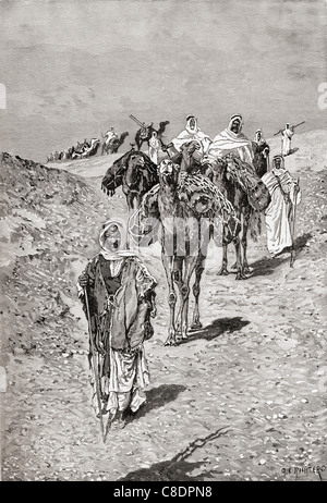 Une caravane, l'Afrique à la fin du xixe siècle. Banque D'Images