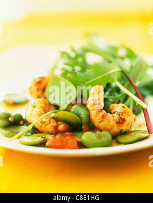 Dublin Bay prawn chaud,salade de tomates et Banque D'Images