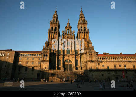 Obradorio façade de la cathédrale de Santiago de Compostela à Praza do Obradorio en Galice, Espagne. Banque D'Images