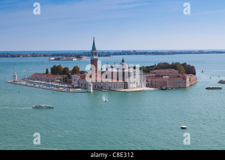 L'église de San Giorgio Maggiore, à l'ensemble de la Place San Marco de Venise. Banque D'Images