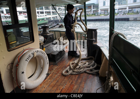 La compagnie Star Ferry terminal Wan Chai, station d'accueil, port de Victoria, Hong Kong, Chine, Asie Banque D'Images